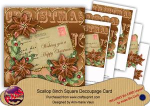 Bronze Poin Happy Christmas 8in Extreme Decoupage Cf Kit