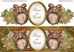 Snowy Village Bauble Peace on Earth Large Dl Topper