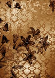 Vtea Flower Side Damask A4 Backing Paper