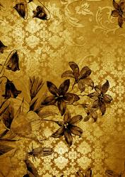Gold Flower Side Damask A4 Backing Paper
