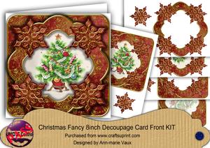 Elegant Tree Red Goldflake Fancy 8in Decoupage Cf Kit