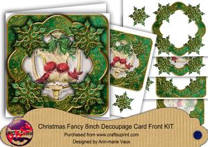 Christmas Lovebirds2 Goldflake Fancy 8in Decoupage Cf Kit