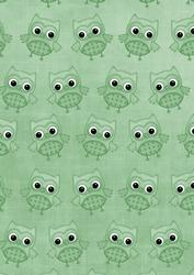 Mid Green Toned Owls A4 Backing Paper