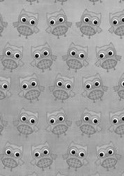 Silver Toned Owls A4 Backing Paper