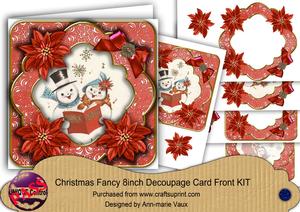Red Singing Snow Couple Fancy 8in Decoupage Cf Kit