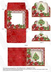 Elegant Tree Red Poin Mini Card Evelope Scallop Stacker