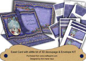 Blue Rooftops Let It Snow Easel Book Card Envelope Kit
