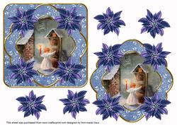 Blue Choirboy Knocking Poin Fancy Decoupage Topper