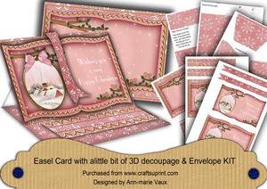 Pink Church Happy Christmas 3D Easel Book Kit
