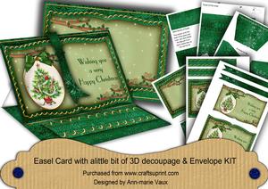 Elegant Green Tree Happy Christmas 3D Easel Book Kit