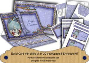 Blue Rooftops Happy Christmas 3D Easel Book Kit