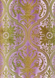 Lilac Flower Gold Damask A4 Backing Paper