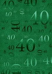 Dark Green 40 Birthday A4 Backing Paper