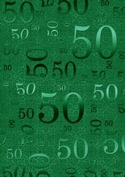 Dark Green 50 Birthday A4 Backing Paper