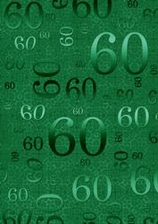 Dark Green 60 Birthday A4 Backing Paper