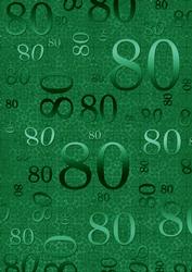 Dark Green 80 Birthday A4 Backing Paper