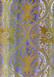 Blue Flower Gold Damask A4 Backing Paper