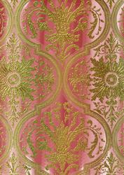 Pink Flower Gold Damask A4 Backing Paper