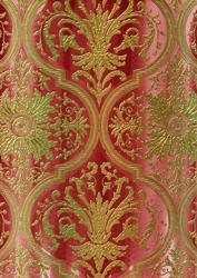 Dark Red Flower Gold Damask A4 Backing Paper
