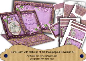 Lilac Ring Your Wedding Day 3D Easel Book Kit