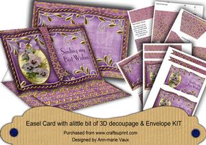 Purple Pansies Sending My Best 3D Easel Book Kit
