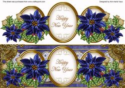 Dblue Poinsettia Happy New Year Large Dl Topper