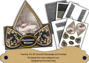 Winter Walk Black Christmas Wishes Teardrop Trio Kit