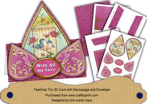 Pretty Lovebirds Cerise All My Love Teardrop Trio Kit