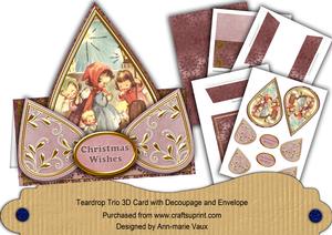 Nativity Scene Dpink Christmas Wishes Teardrop Trio Kit