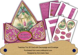Pink Lantern2 Happy Christmas Teardrop Trio Kit
