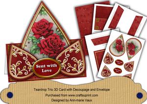 Christmas Roses Sent with Love Teardrop Trio Kit