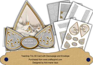 Ice Church Silver Happy Christmas Teardrop Trio Kit
