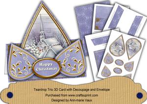 Blue Village Church Happy Christmas Teardrop Trio Kit
