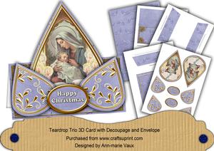 Mother Mary Blue Happy Christmas Teardrop Trio Kit