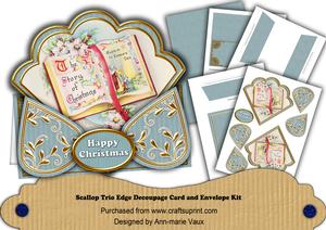 Glory Book Blue Happy Christmas Scallop Trio Kit