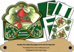 Christmas Bell Seasons Greetings Scallop Trio Kit