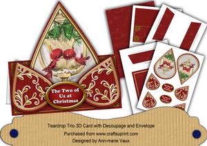 Lovebirds Two of Us at Christmas Teardrop Trio Kit