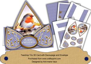 Blue Robin Happy Christmas Teardrop Trio Kit
