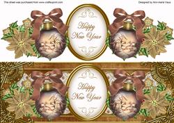 Snowy Village Happy New Year Large Dl Topper