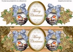 Blue Robin Merry Christmas Large Dl Topper