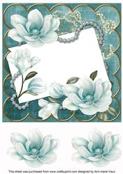 Teal Magnolia Fancy 8in Shaker Frame