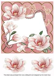 Pink Magnolia Fancy 8in Shaker Frame
