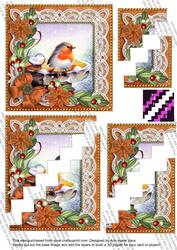 Robin Borange Poinsettia 5in Zig Zag Corner Stacker