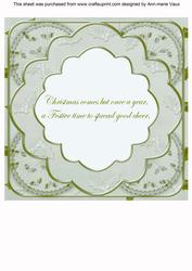 Dove Holly Rosette 'good Cheer' 8in Insert Panel Sheet