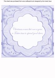 Pale Blue Holly Rosette 'good Cheer' 8in Insert Panel Sheet