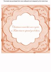 Pink Holly Rosette 'good Cheer' 8in Insert Panel Sheet