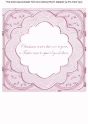 Lilac Holly Rosette 'good Cheer' 8in Insert Panel Sheet