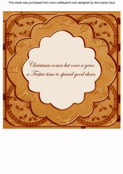 Vintagetea Holly Rosette 'good Cheer' 8in Insert Panel Sheet