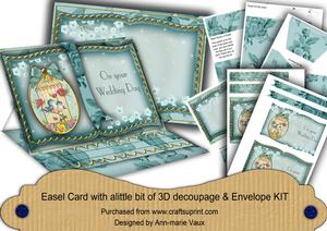 Lovebirds Aqua Wedding Day Easel Book Kit