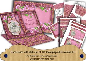 Cerise Ring Box Wedding Day Easel Book Kit